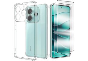 Transparant TPU Hoesje + 2 Screenprotectors voor Xiaomi Redmi Note 14 5G (9H)
