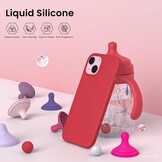 iPhone 15 Hoesje Rood - Vloeibaar Siliconen, Kras- & Schokbestendig (74% Korting)
