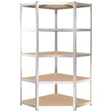 vidaXL Hoekrek Staal/Hout 5-laags Zilver - 59% Korting!