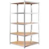 vidaXL Hoekrek Staal/Hout 5-laags Zilver - 59% Korting!