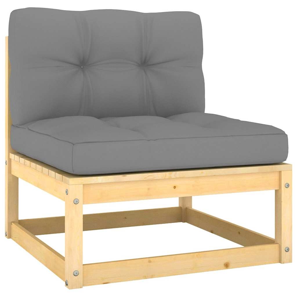 vidaXL 3-delige Loungeset Grenenhout met Kussens - 35% Korting
