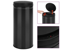 80L Automatische Sensor Prullenbak - Zwart Koolstofstaal - 30% Korting!