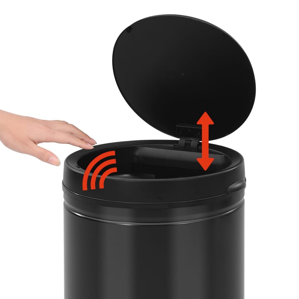 80L Automatische Sensor Prullenbak - Zwart Koolstofstaal - 30% Korting!
