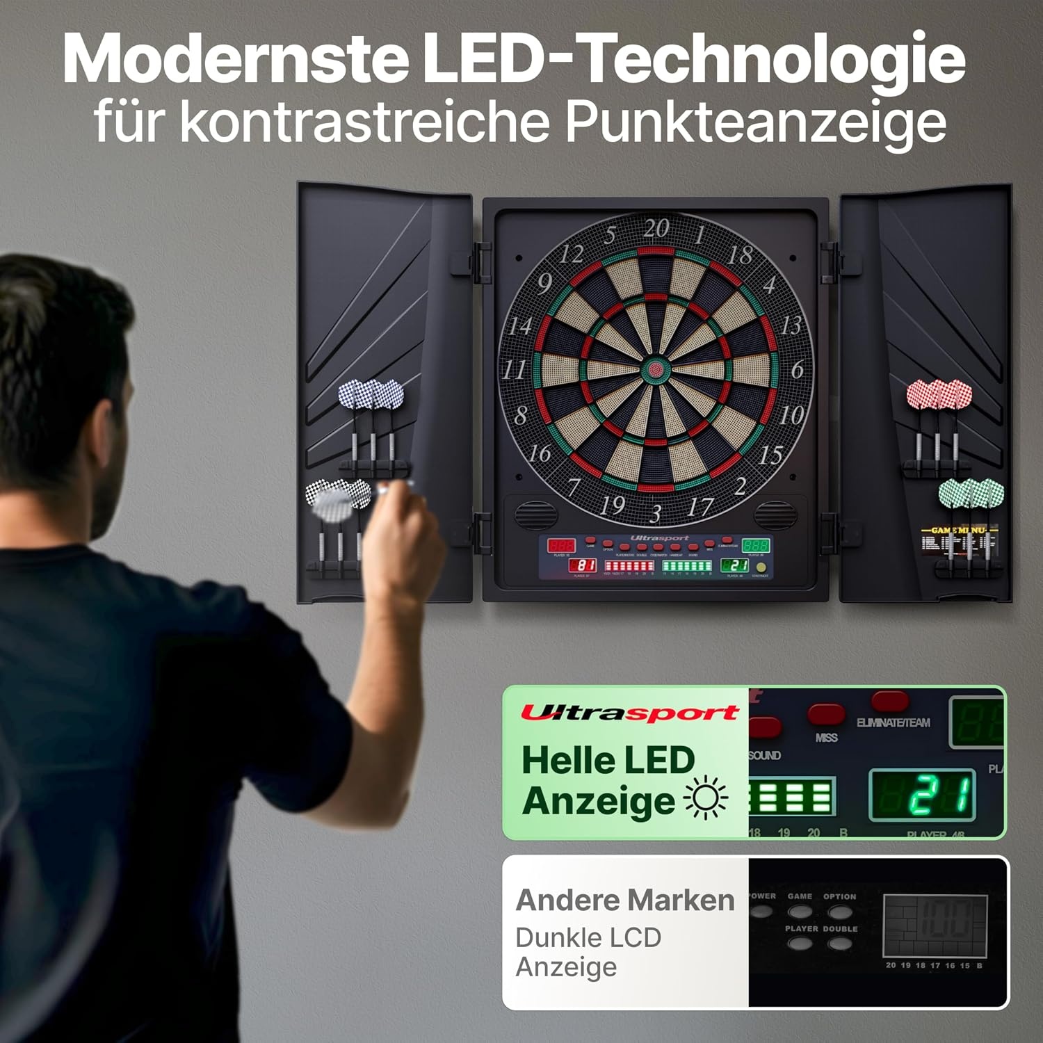 Elektronisch Dartbord Zwart met 38 Spellen | 34% Korting