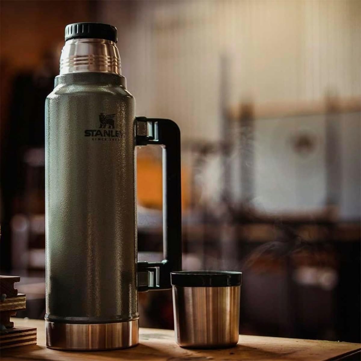 Thermosfles 1.4L Roestvrijstaal - 40u Warm / 35u Koud - Hammertone Green - 34% Korting