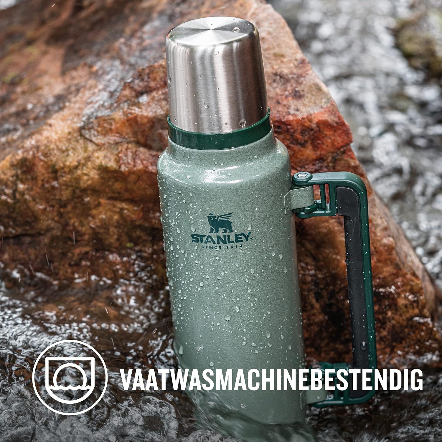 Thermosfles 1.4L Roestvrijstaal - 40u Warm / 35u Koud - Hammertone Green - 34% Korting