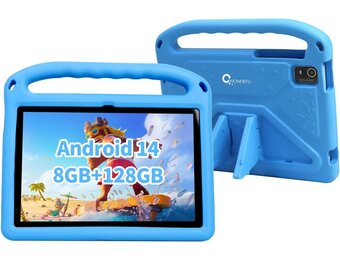 Kindertablet 10" HD Android 14 - 8GB RAM / 128GB ROM (Blauw) - 54% Korting