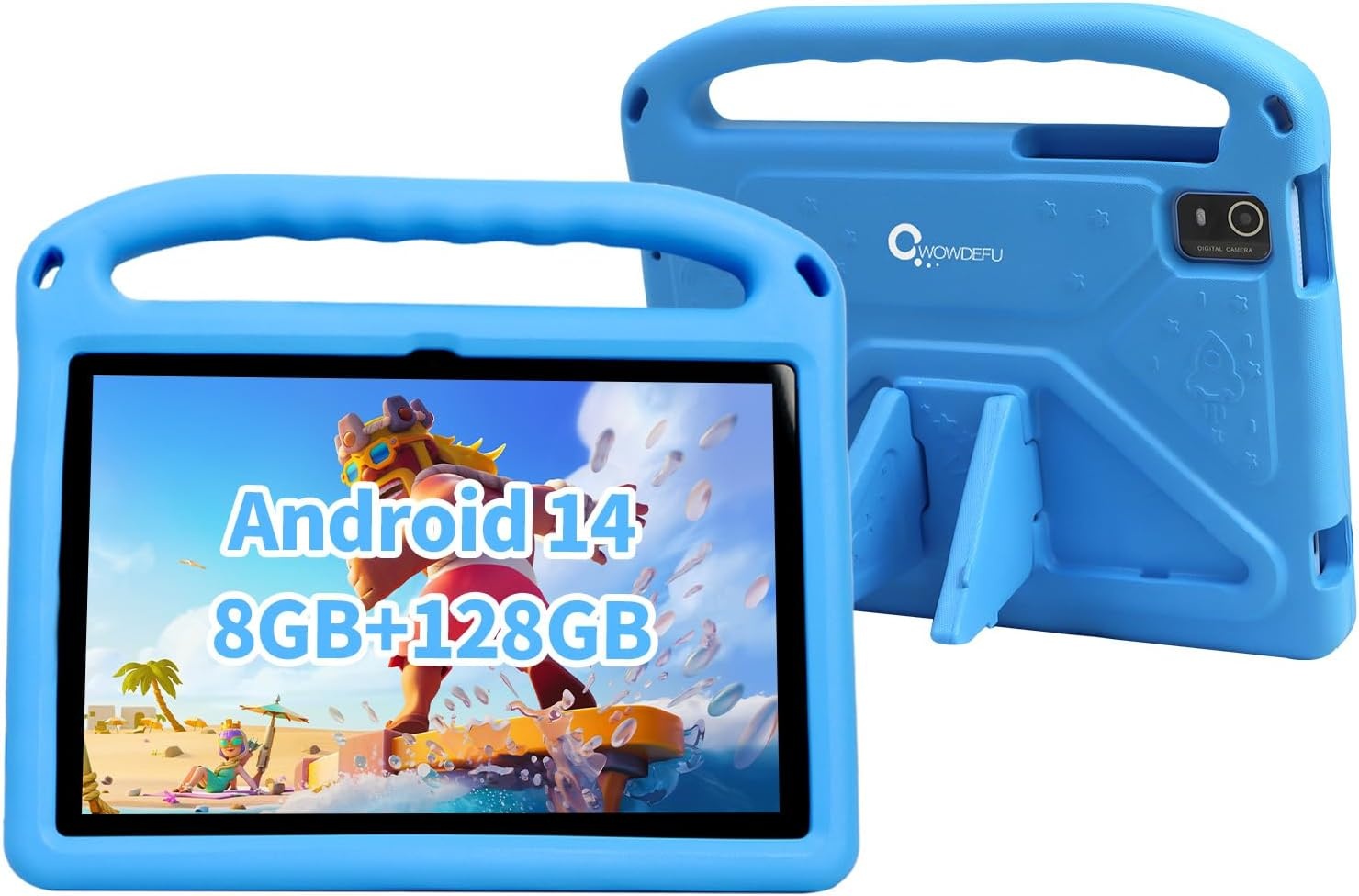 Kindertablet 10" HD Android 14 - 8GB RAM / 128GB ROM (Blauw) - 54% Korting