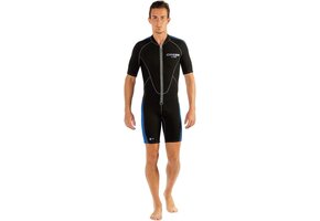 Heren Shorty Wetsuit 2mm Neopreen Zwart/Blauw XL - 34% Korting
