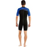 Heren Shorty Wetsuit 2mm Neopreen Zwart/Blauw XL - 34% Korting
