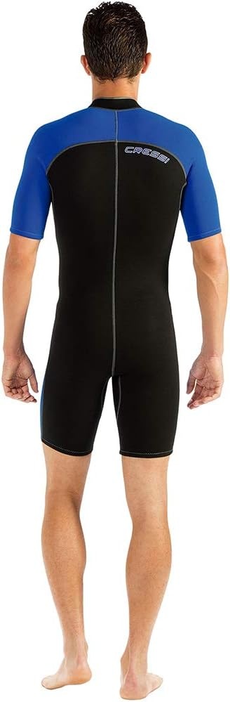 Heren Shorty Wetsuit 2mm Neopreen Zwart/Blauw XL - 34% Korting