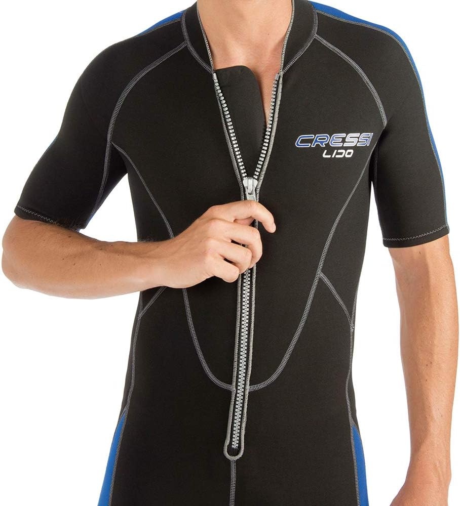 Heren Shorty Wetsuit 2mm Neopreen Zwart/Blauw XL - 34% Korting