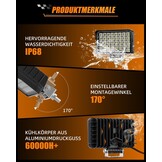 Krachtige LED Werklamp 6" Rechthoekig - 70W 10000LM met Korting