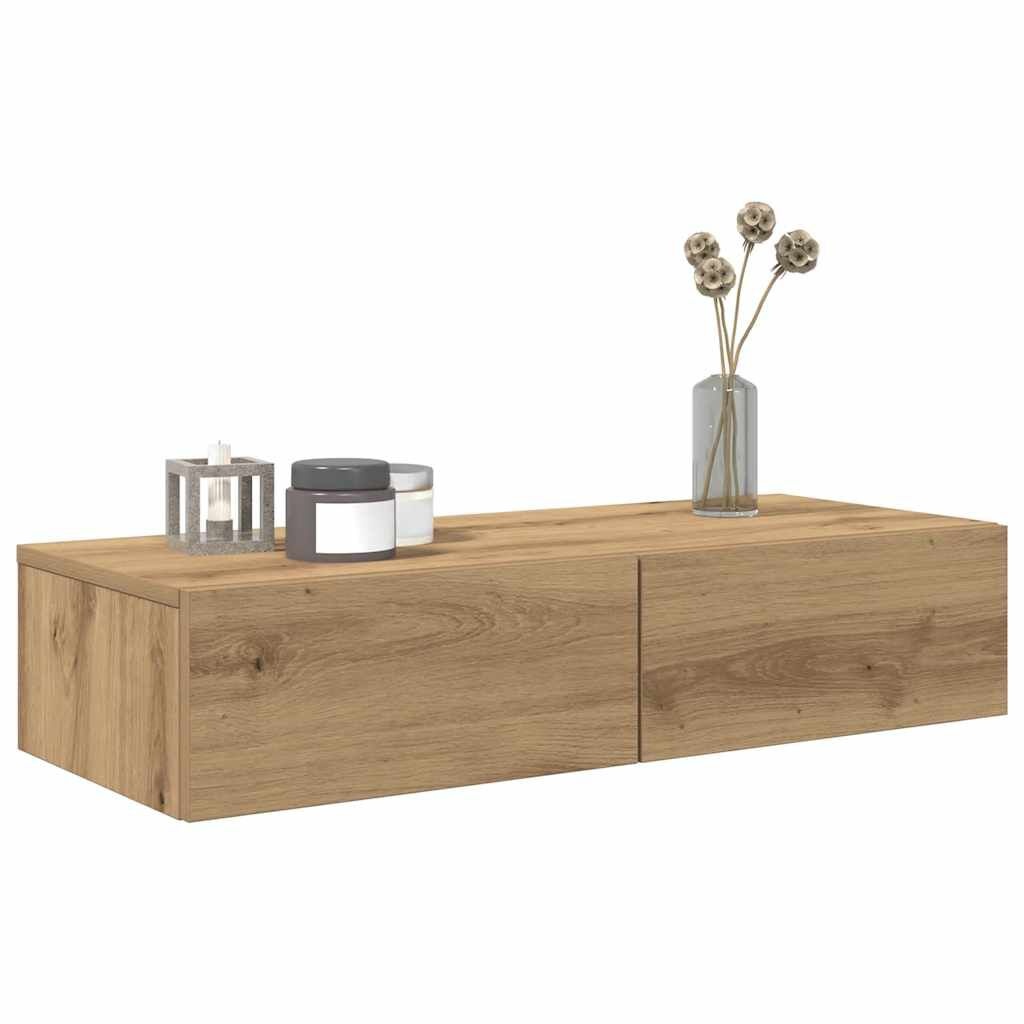 vidaXL Wandschap met lades - Artisanaal Eiken (53% Korting)