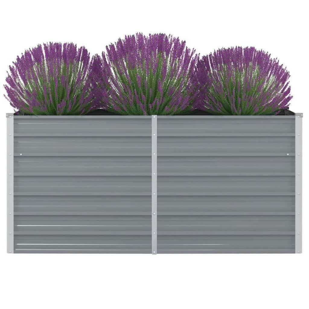 Verhoogd Tuinbed van Staal - 160x80x77 cm - Grijs - 34% Korting!