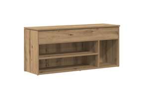 Schoenenbank 102cm, Bewerkt Hout - Artisanaal Eiken | 35% Korting