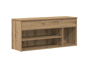 Schoenenbank 102cm, Bewerkt Hout - Artisanaal Eiken | 35% Korting