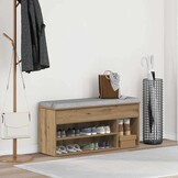 Schoenenbank 102cm, Bewerkt Hout - Artisanaal Eiken | 35% Korting