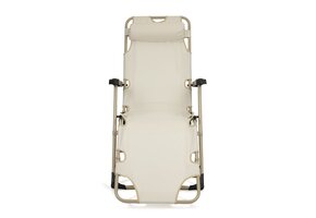 Luxe Beige Tuin Ligstoel 2in1 met Hoofdsteun - 39% Korting
