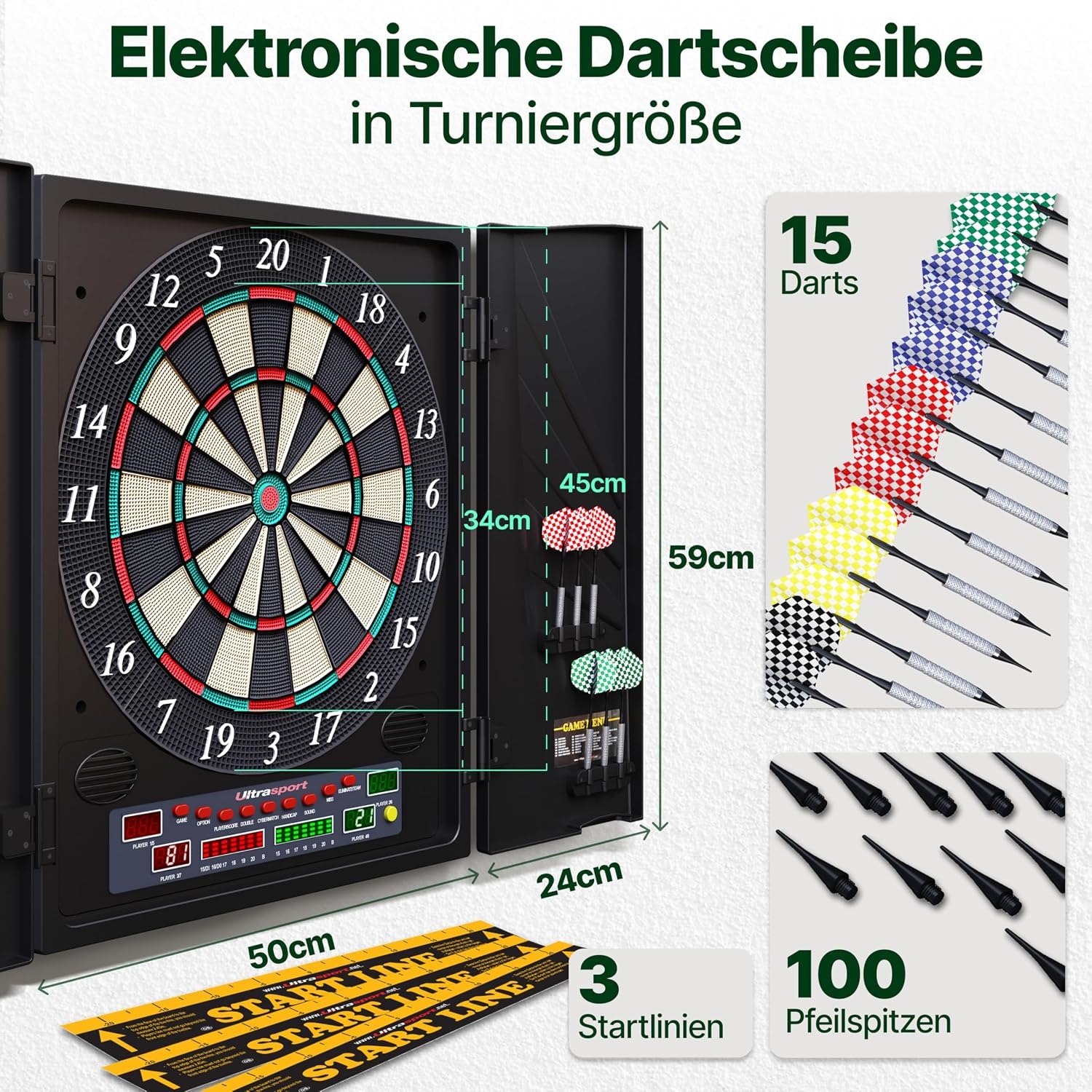 Elektronisch Dartbord Profi Set - 1-8 Spelers - 30% Korting!