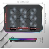 Gaming Laptop Koeler met RGB & LCD - 9 Ventilatoren - 33% Korting
