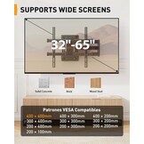 TV Wandbeugel Perlegear 32-65" - Volledige Beweging & 60kg Draagvermogen