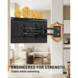 TV Wandbeugel Perlegear 32-65" - Volledige Beweging & 60kg Draagvermogen