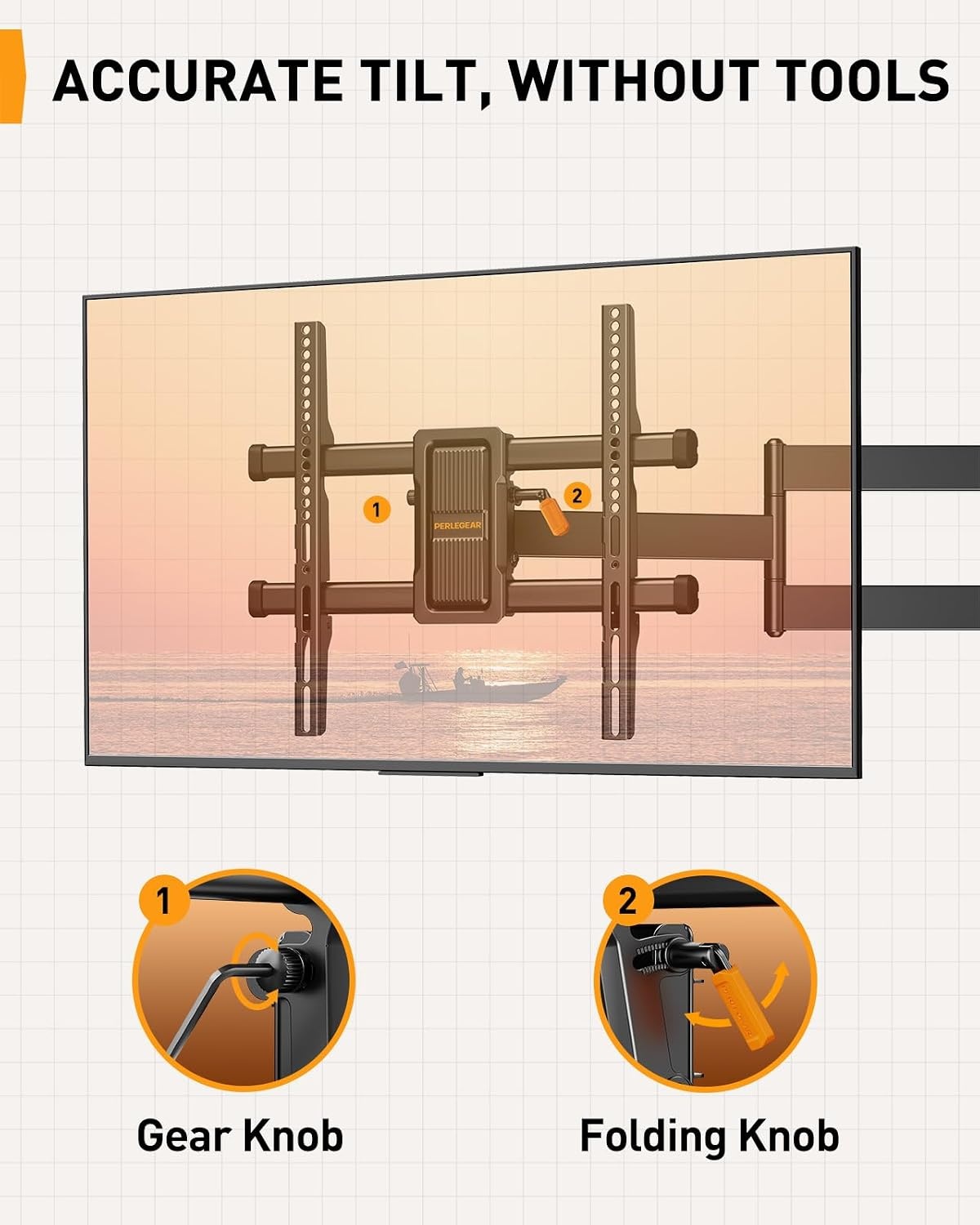 TV Wandbeugel Perlegear 32-65" - Volledige Beweging & 60kg Draagvermogen
