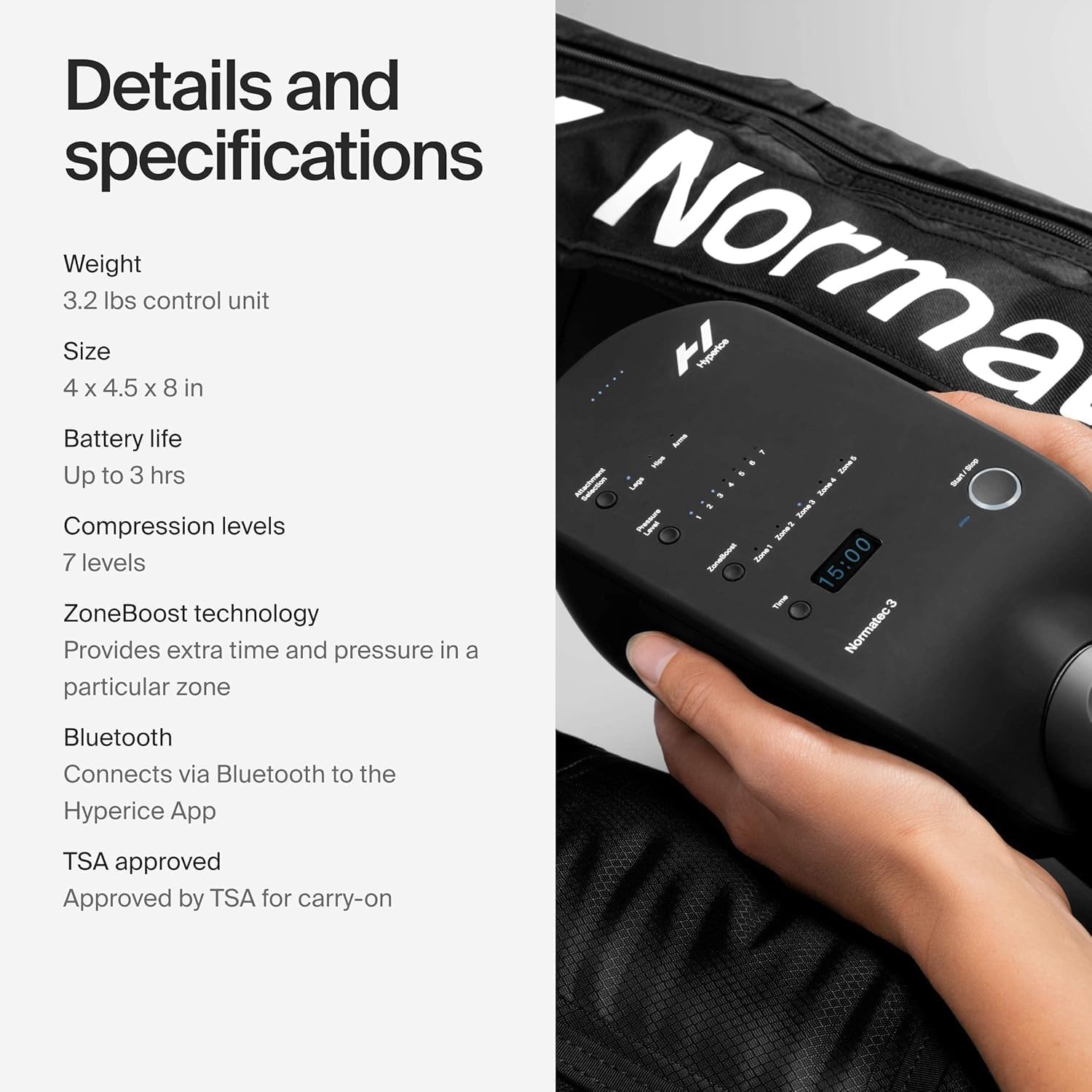 Hyperice Normatec 3 Beenmassager Compressie Zwart - 35% Korting