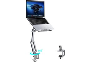 Verstelbare Laptop Arm voor Bureau (Zilver) - 34% Korting