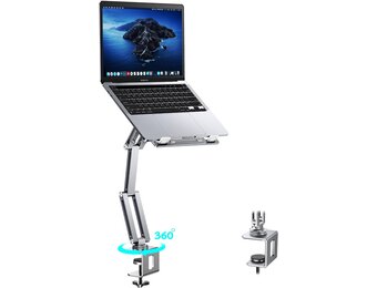 Verstelbare Laptop Arm voor Bureau (Zilver) - 34% Korting