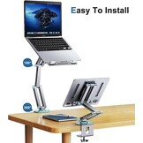 Verstelbare Laptop Arm voor Bureau (Zilver) - 34% Korting