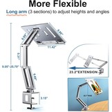 Verstelbare Laptop Arm voor Bureau (Zilver) - 34% Korting
