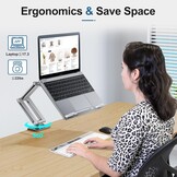 Verstelbare Laptop Arm voor Bureau (Zilver) - 34% Korting