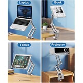 Verstelbare Laptop Arm voor Bureau (Zilver) - 34% Korting