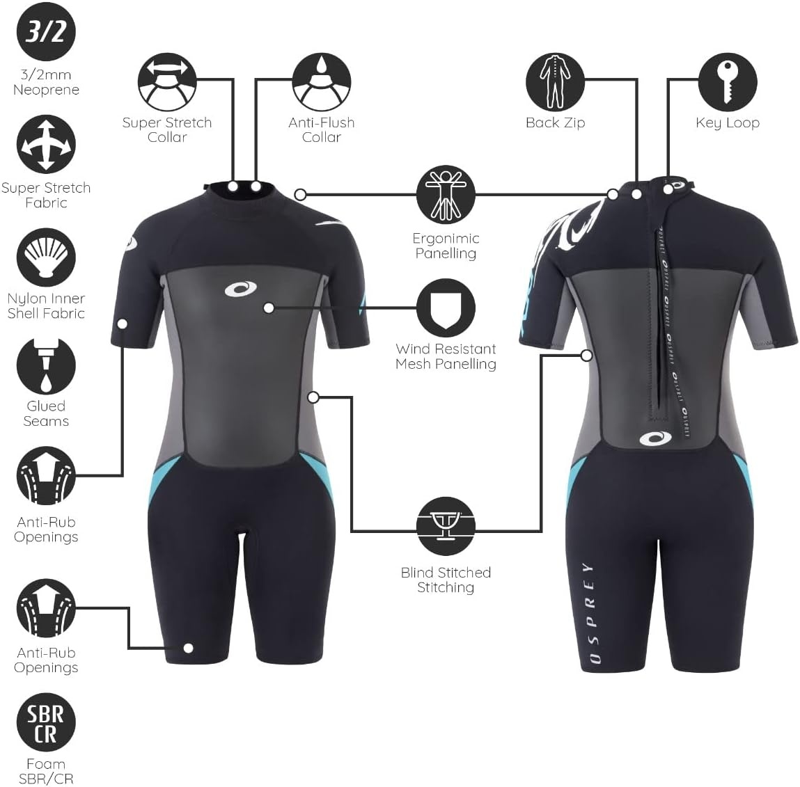 Osprey Origin Dames Shorty Wetsuit - 34% Korting