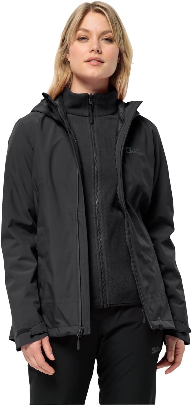 Jack Wolfskin 3-in-1 Damesjas - Zwart - Maat M - 35% Korting