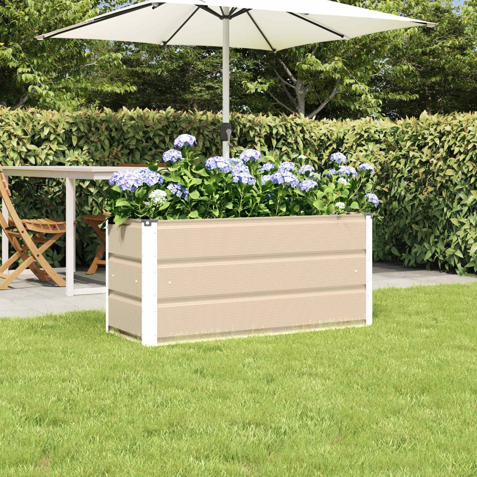 vidaXL Plantenbak Ivoor 100cm Staal - 34% Korting!