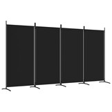 vidaXL Kamerscherm 4 panelen 346x180cm Stof Zwart - 34% Korting