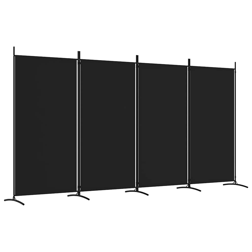 vidaXL Kamerscherm 4 panelen 346x180cm Stof Zwart - 34% Korting