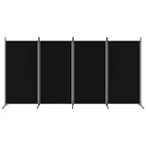 vidaXL Kamerscherm 4 panelen 346x180cm Stof Zwart - 34% Korting