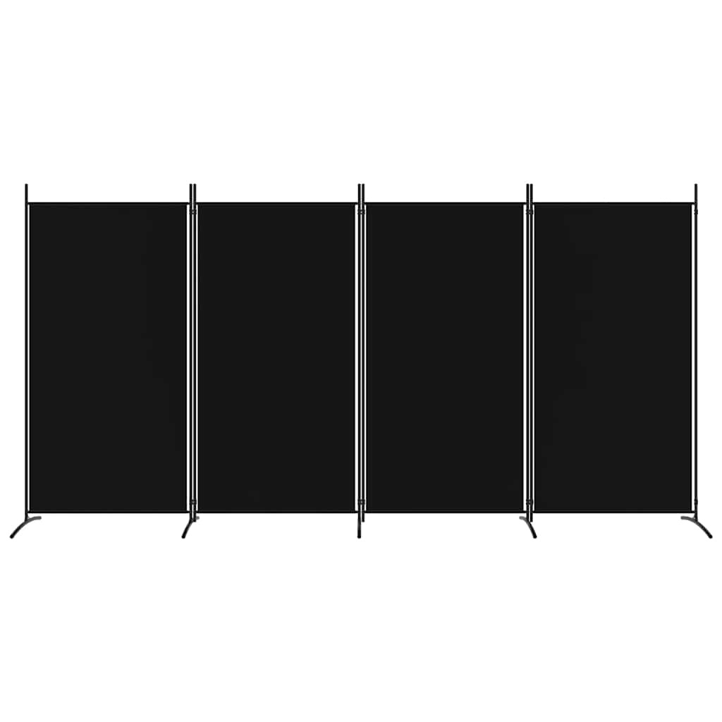 vidaXL Kamerscherm 4 panelen 346x180cm Stof Zwart - 34% Korting