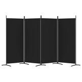 vidaXL Kamerscherm 4 panelen 346x180cm Stof Zwart - 34% Korting