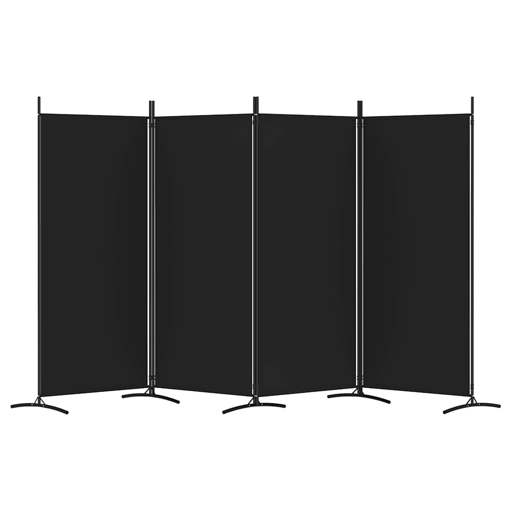 vidaXL Kamerscherm 4 panelen 346x180cm Stof Zwart - 34% Korting