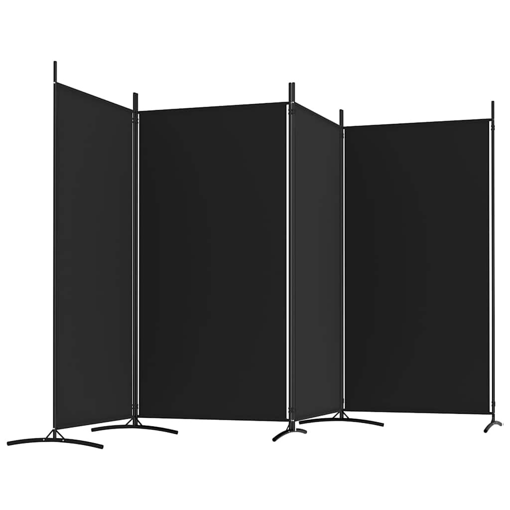 vidaXL Kamerscherm 4 panelen 346x180cm Stof Zwart - 34% Korting