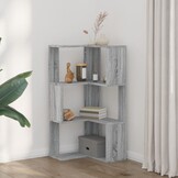 VidaXL Hoekboekenkast 3-laags Grijs Sonoma 50x50x102 cm - 33% Korting