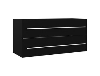 Wastafelkast Zwart 100x38,5x48cm Bewerkt Hout - 34% Korting