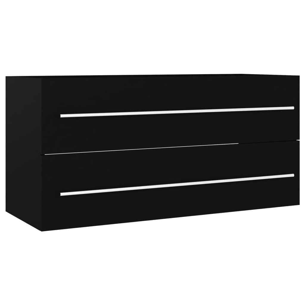 Wastafelkast Zwart 100x38,5x48cm Bewerkt Hout - 34% Korting