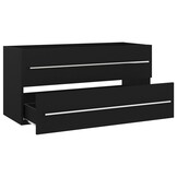 Wastafelkast Zwart 100x38,5x48cm Bewerkt Hout - 34% Korting