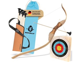 Houten Kinderboog met 6 Zuignap Pijlen & Doel - Vanaf 4 Jaar - 34% Korting